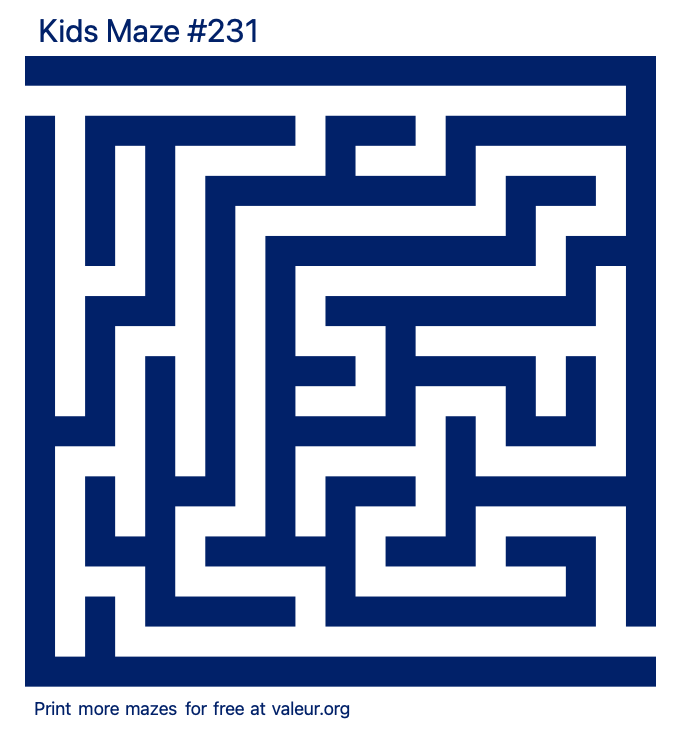 Free Printable Kids Maze number 231