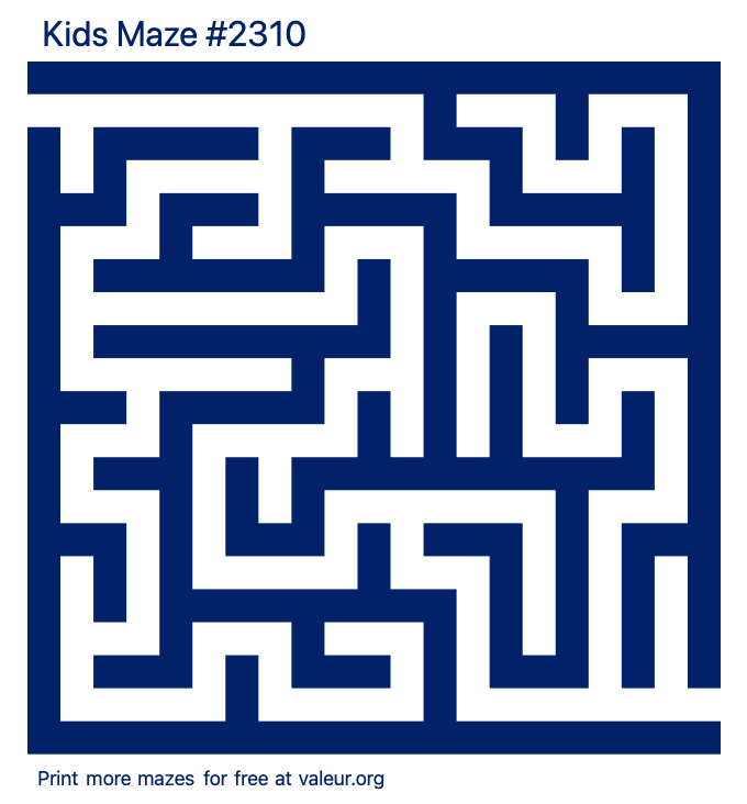 Free Printable Kids Maze number 2310