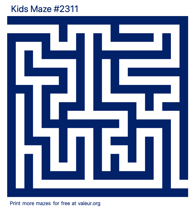 Free Printable Kids Maze number 2311
