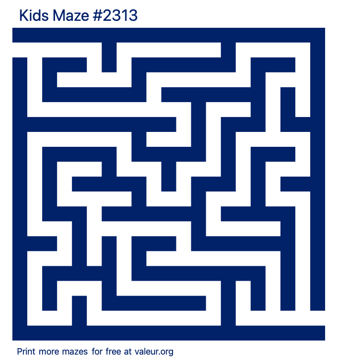 Free Printable Kids Maze number 2313