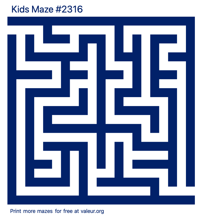 Free Printable Kids Maze number 2316