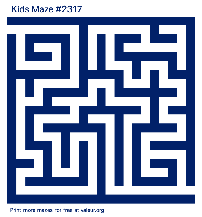 Free Printable Kids Maze number 2317