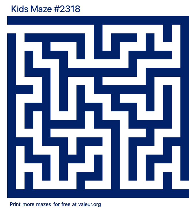 Free Printable Kids Maze number 2318