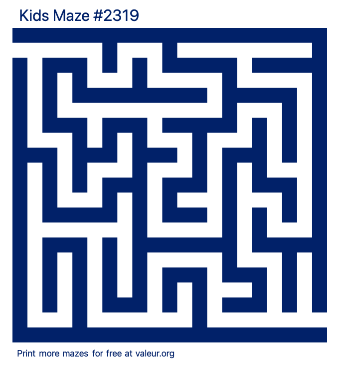 Free Printable Kids Maze number 2319
