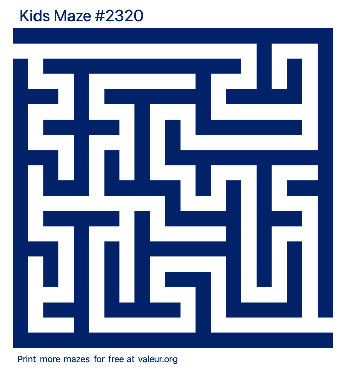 Free Printable Kids Maze number 2320