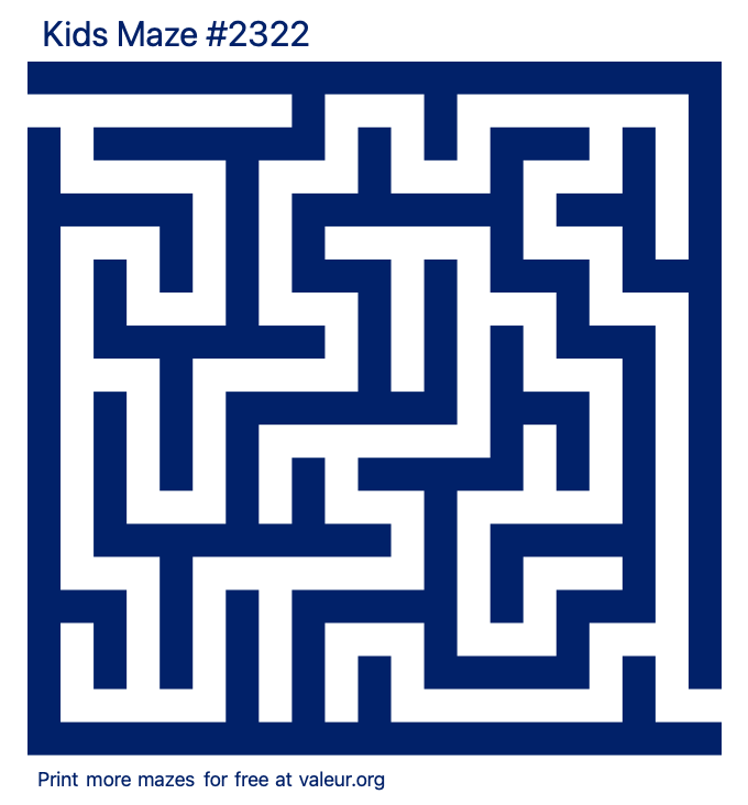 Free Printable Kids Maze number 2322
