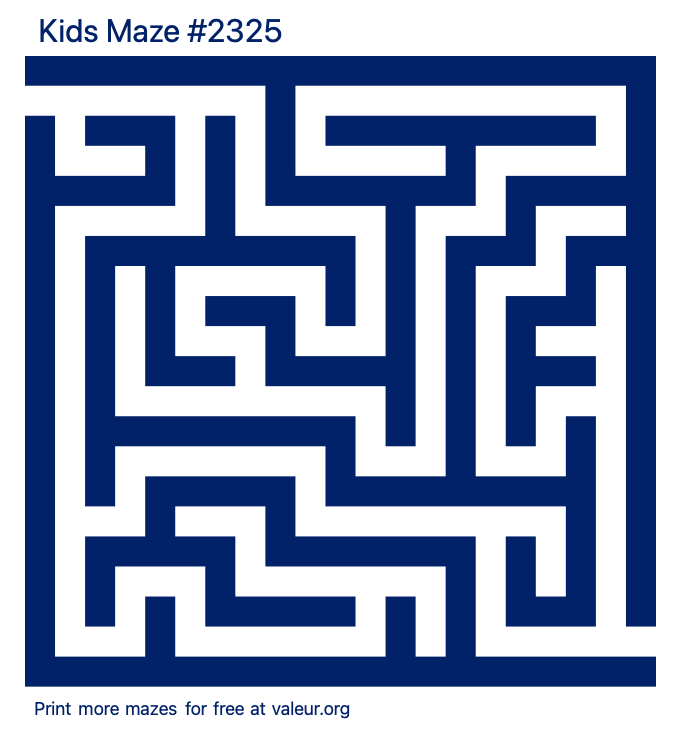 Free Printable Kids Maze number 2325