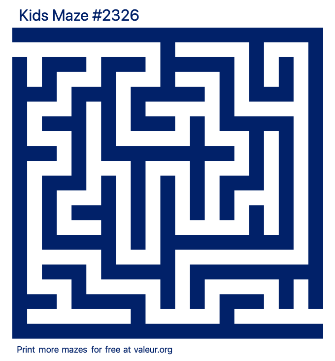 Free Printable Kids Maze number 2326