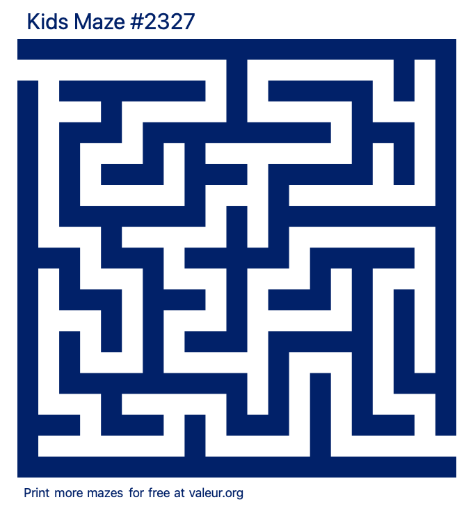 Free Printable Kids Maze number 2327