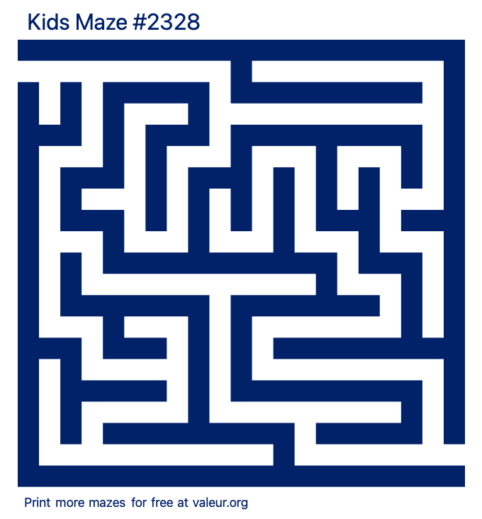 Free Printable Kids Maze number 2328