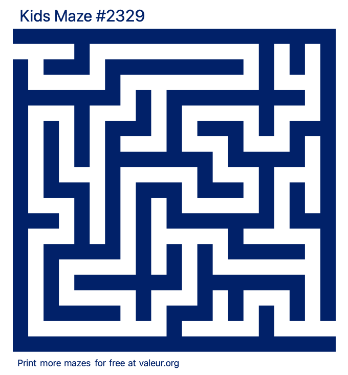 Free Printable Kids Maze number 2329