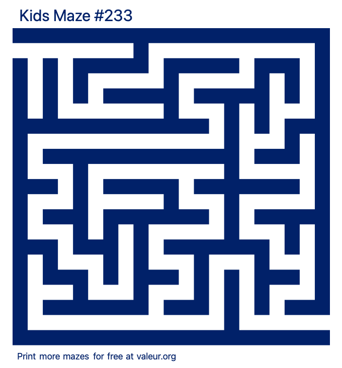 Free Printable Kids Maze number 233