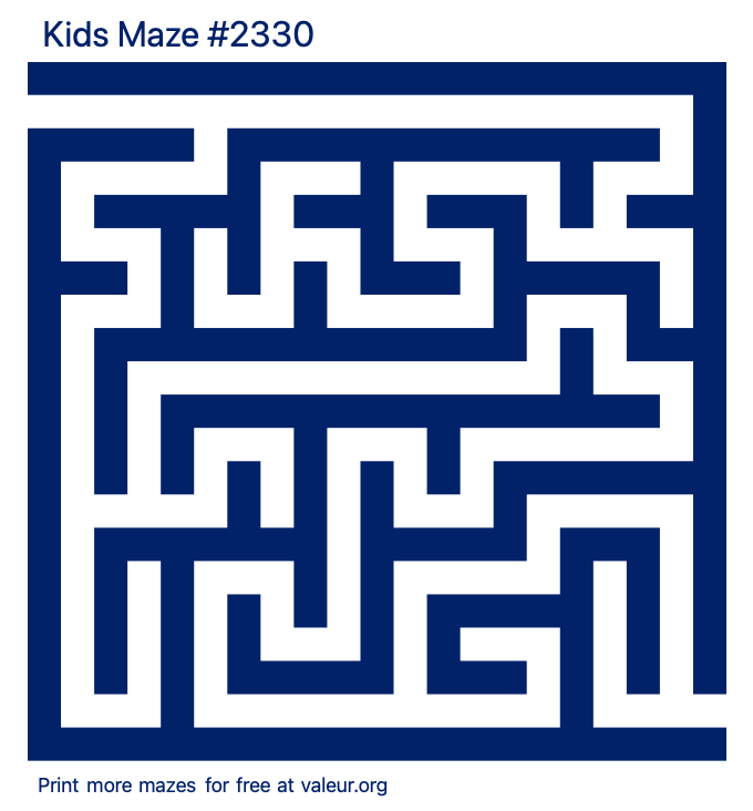 Free Printable Kids Maze number 2330