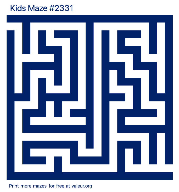 Free Printable Kids Maze number 2331