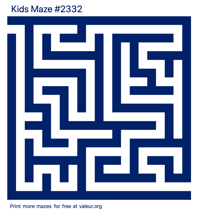 Free Printable Kids Maze number 2332