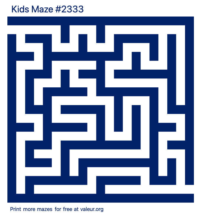 Free Printable Kids Maze number 2333