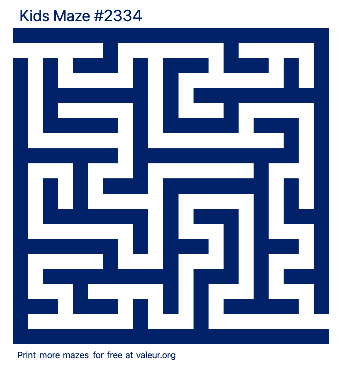 Free Printable Kids Maze number 2334