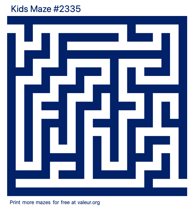 Free Printable Kids Maze number 2335