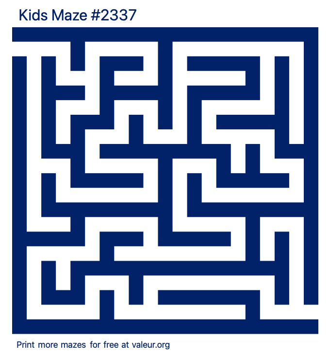 Free Printable Kids Maze number 2337