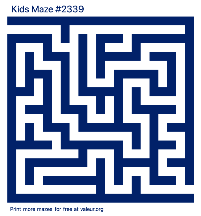 Free Printable Kids Maze number 2339