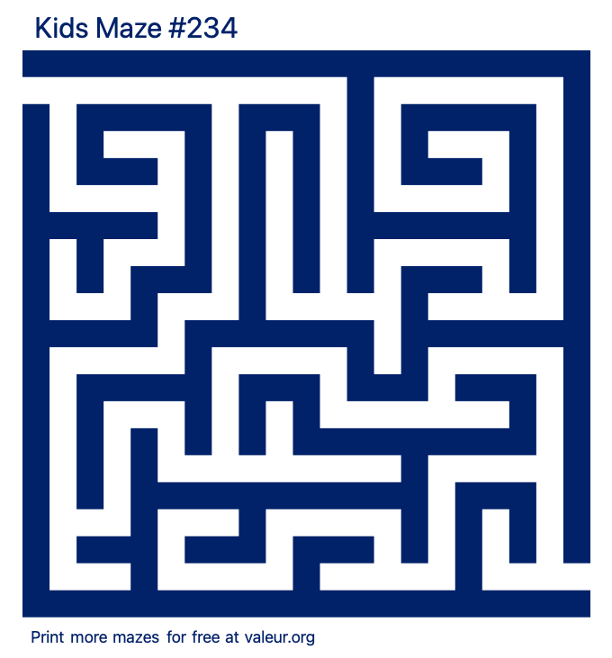 Free Printable Kids Maze number 234