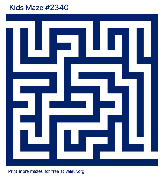 Free Printable Kids Maze number 2340