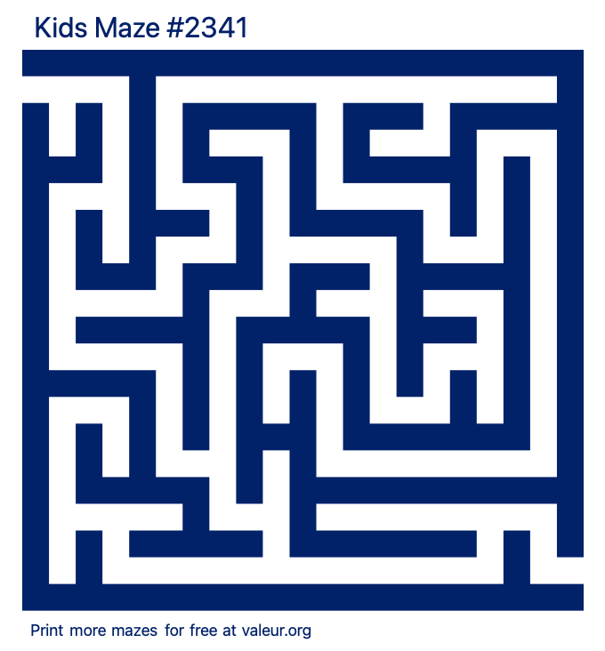 Free Printable Kids Maze number 2341