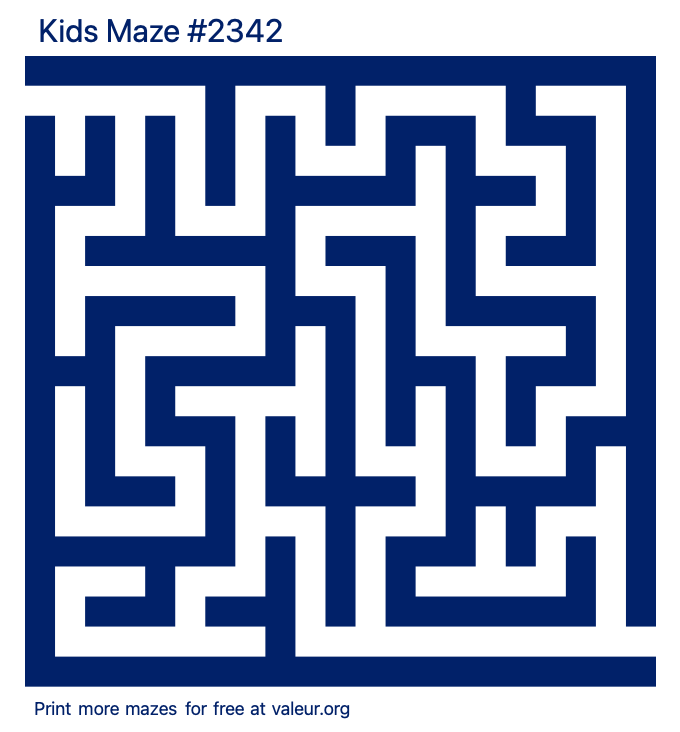 Free Printable Kids Maze number 2342