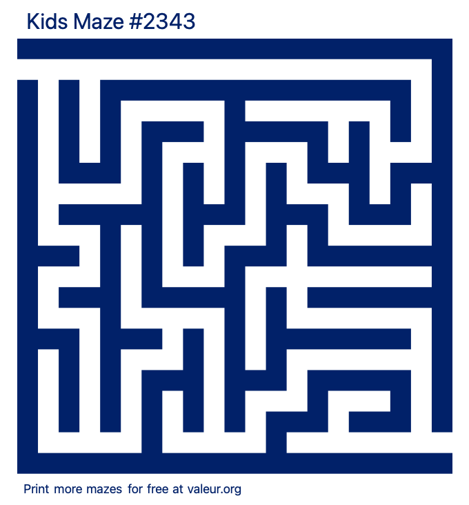 Free Printable Kids Maze number 2343