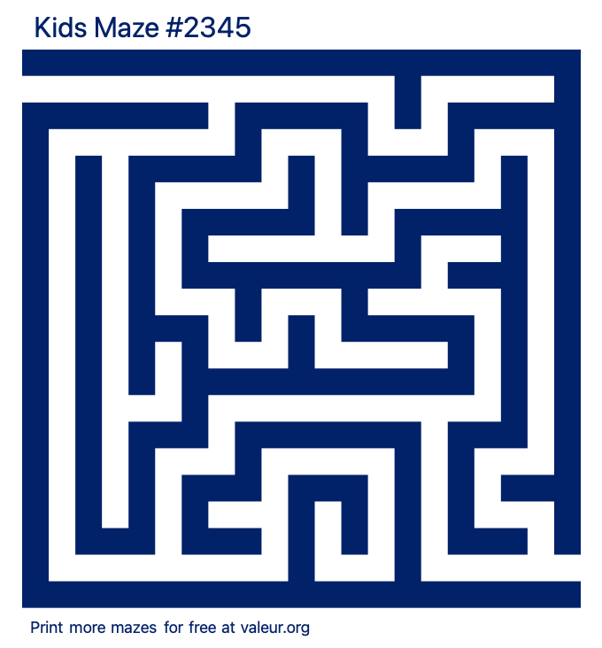 Free Printable Kids Maze number 2345