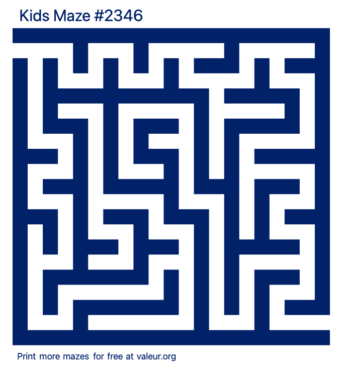 Free Printable Kids Maze number 2346