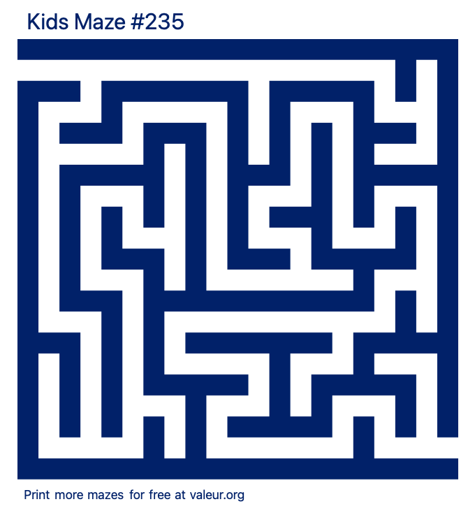 Free Printable Kids Maze number 235