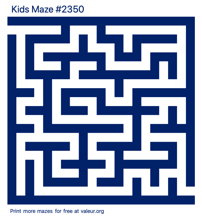 Free Printable Kids Maze number 2350