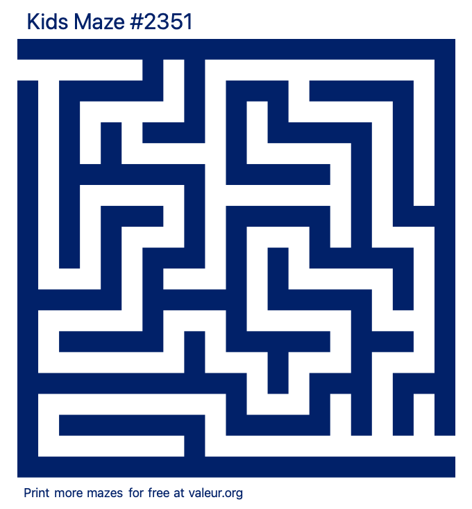 Free Printable Kids Maze number 2351