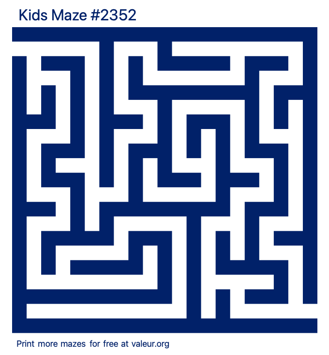 Free Printable Kids Maze number 2352