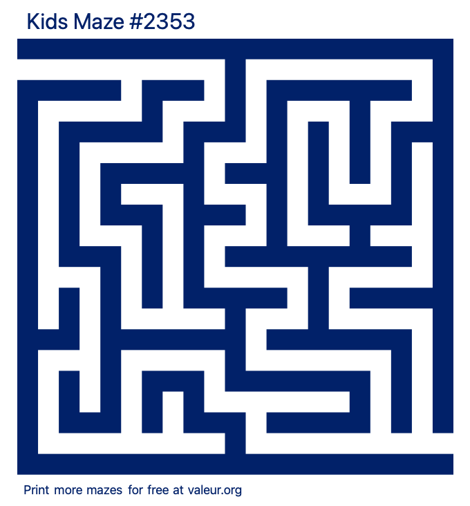 Free Printable Kids Maze number 2353