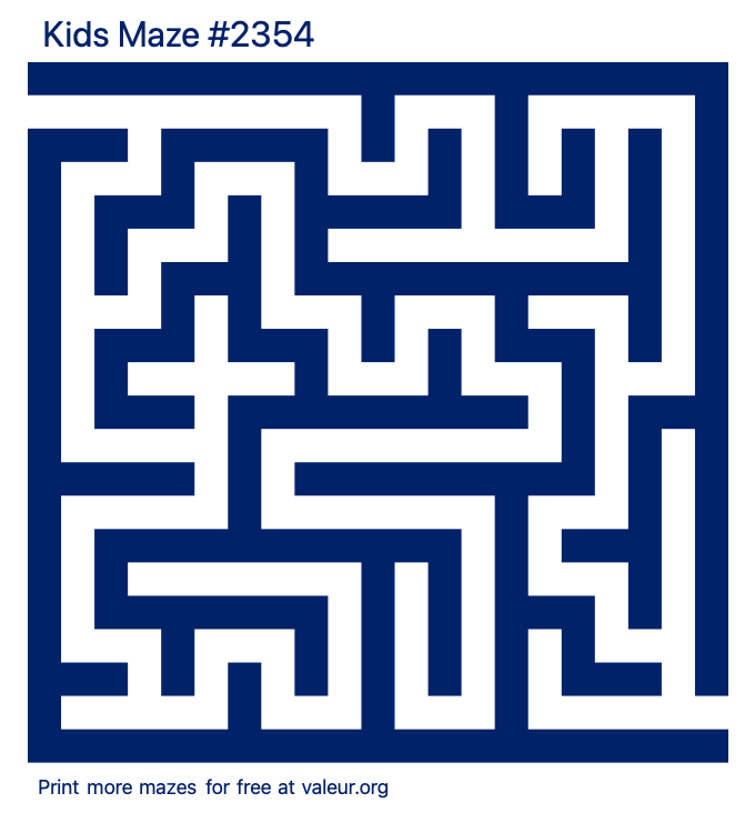 Free Printable Kids Maze number 2354