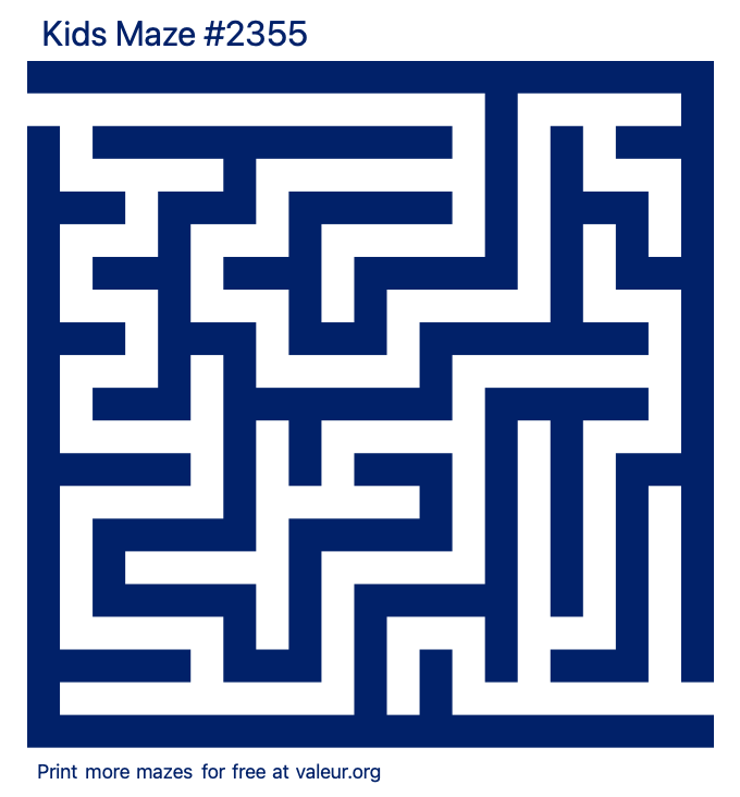 Free Printable Kids Maze number 2355