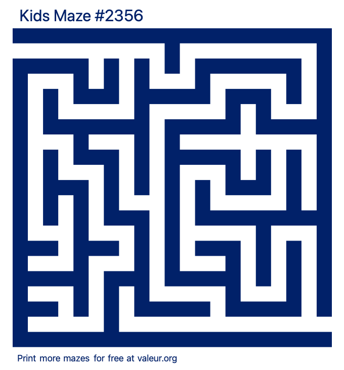 Free Printable Kids Maze number 2356