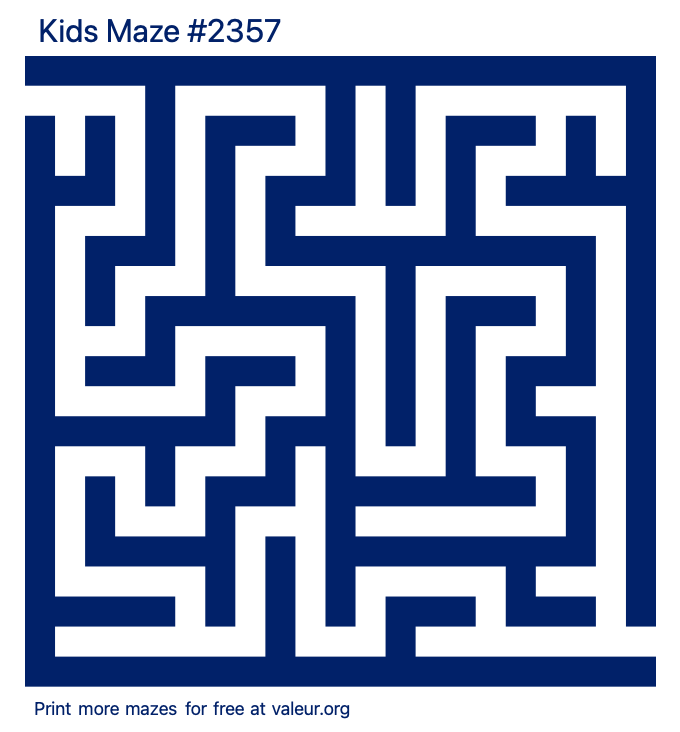 Free Printable Kids Maze number 2357