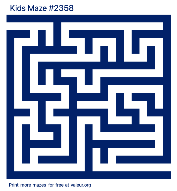 Free Printable Kids Maze number 2358