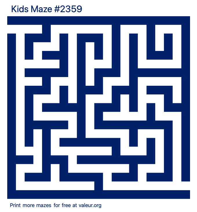 Free Printable Kids Maze number 2359