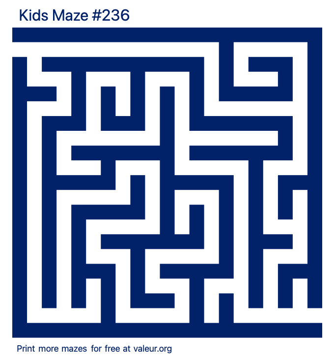 Free Printable Kids Maze number 236