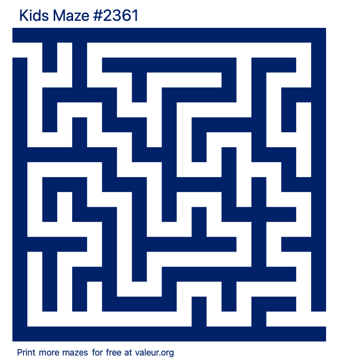 Free Printable Kids Maze number 2361