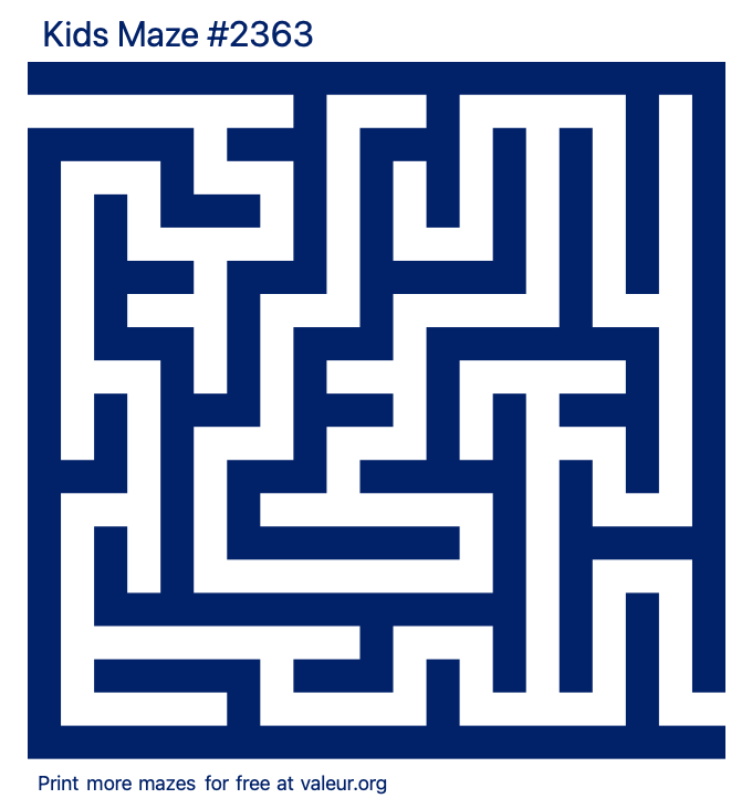 Free Printable Kids Maze number 2363