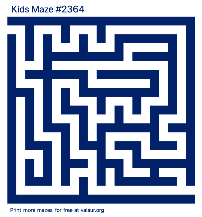 Free Printable Kids Maze number 2364