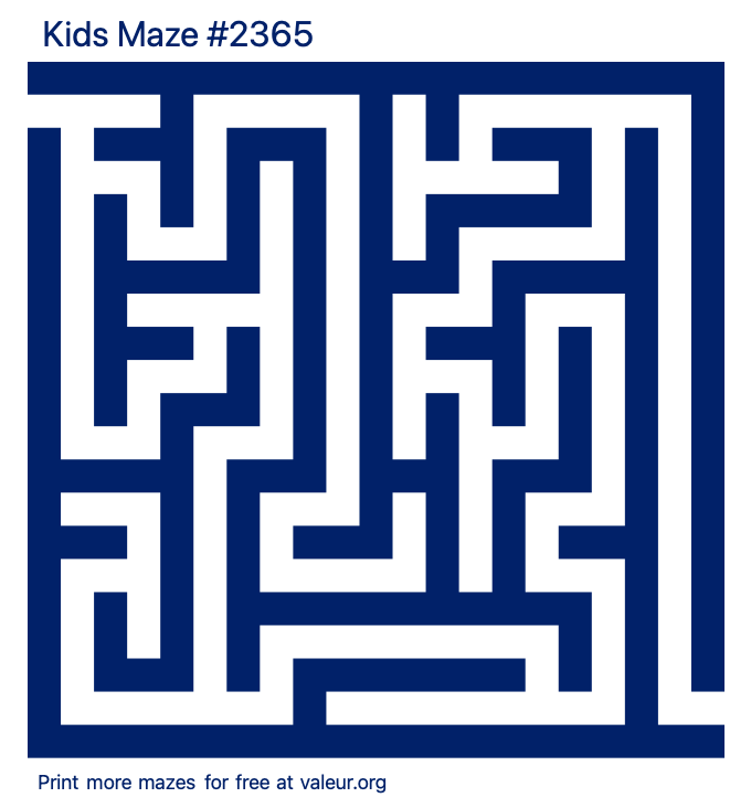 Free Printable Kids Maze number 2365