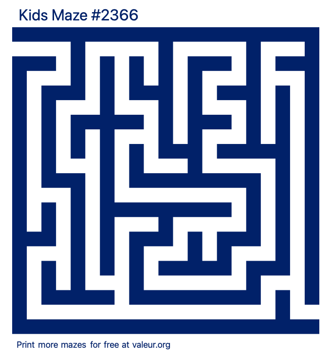 Free Printable Kids Maze number 2366