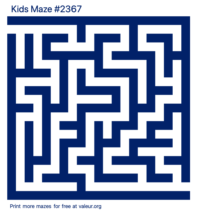 Free Printable Kids Maze number 2367