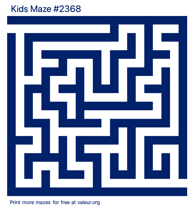 Free Printable Kids Maze number 2368